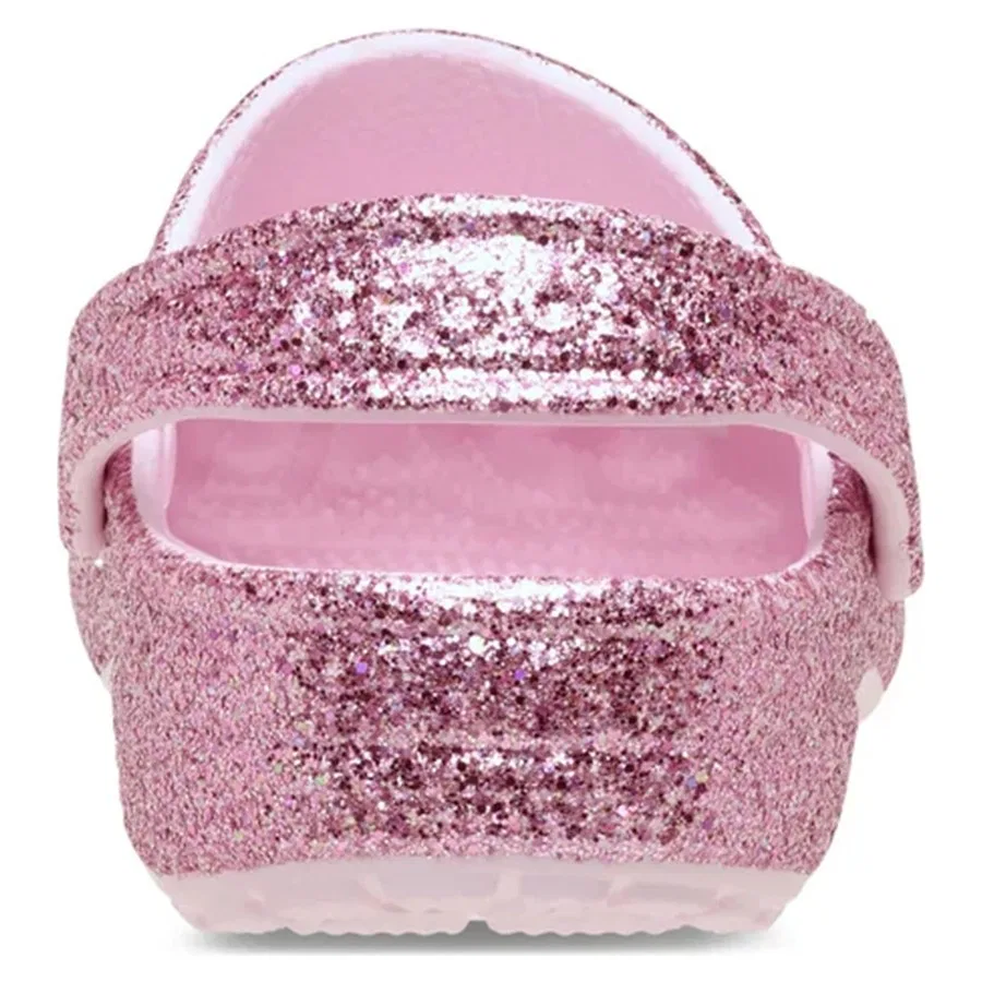 Тапочки спортивные с блестками Classic Chunky Glitter Clog Crocs, Бежевый — фото 4