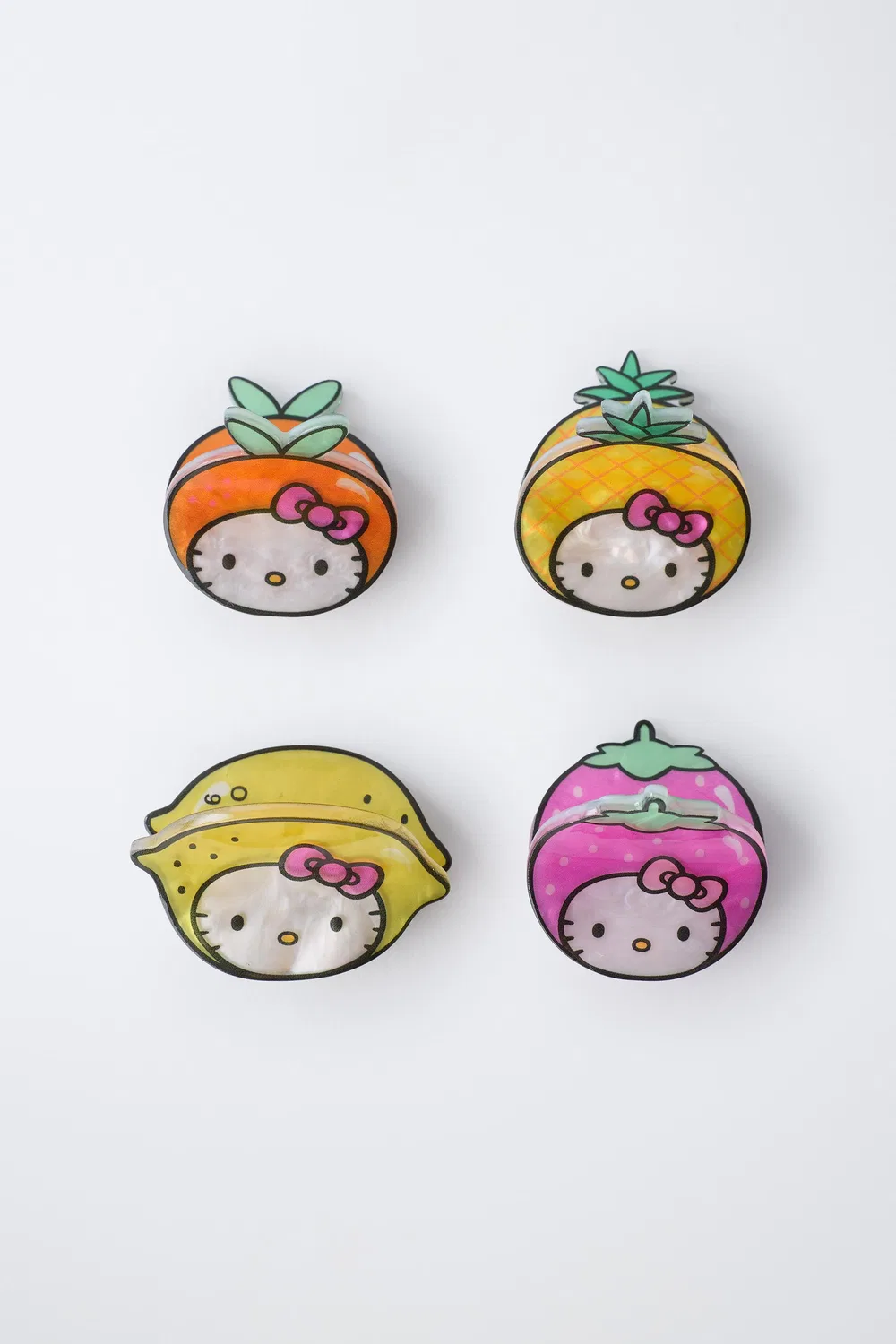 Набор из 4 заколок для волос Hello Kitty Sanrio Fruit ZARA, Pink — фото 4