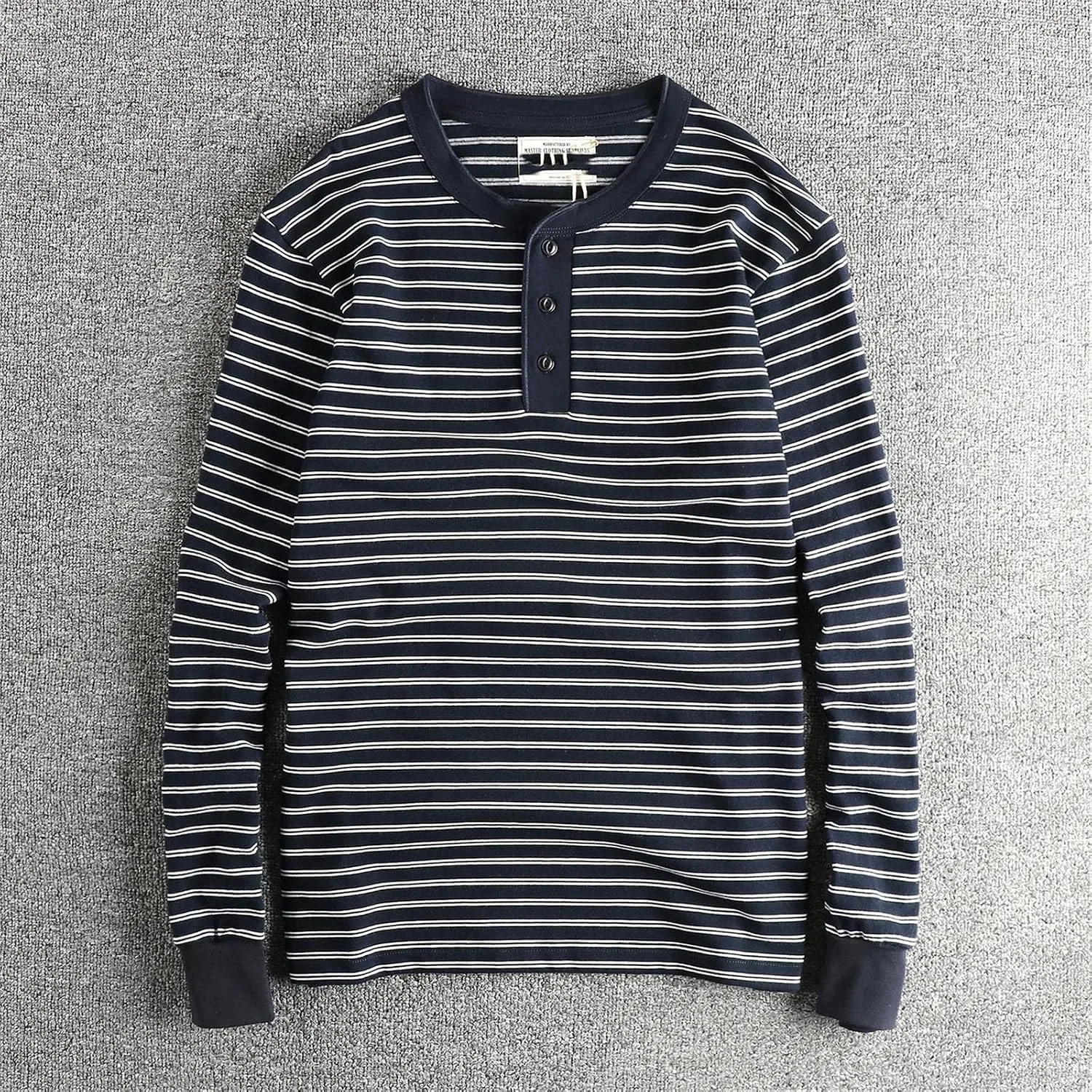 Мужская длинная футболка с полосками оверсайз, Dark Blue Stripes — фото 3