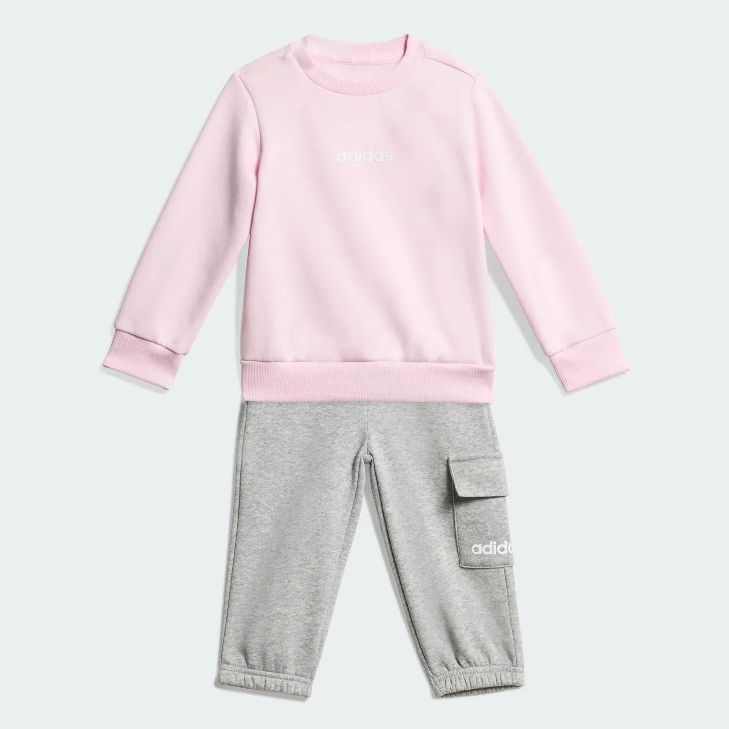 Детский спортивный костюм с принтом Essentials Kids Adidas, Altrosa Weiss Magentapink — фото 4