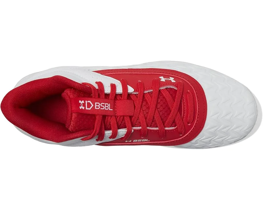Кроссовки Under Armour Kids Leadoff Mid RM Jr. 3.0 (Toddler/Little Kid/Big Kid), Red/White/Red — фото 2