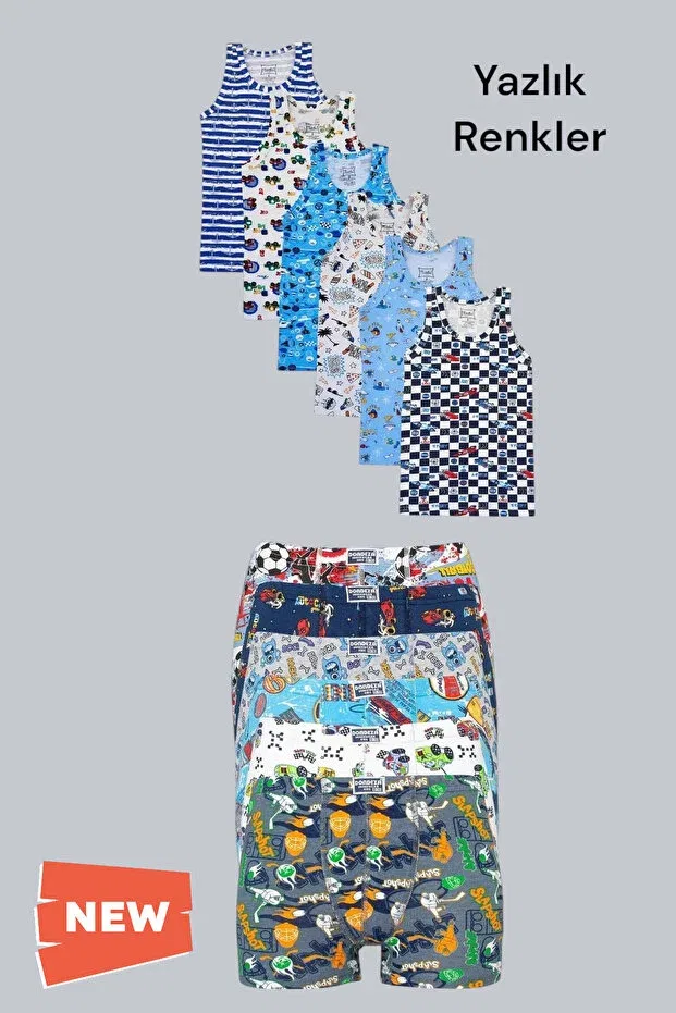 Детский комплект майки и боксеров хлопковый Basics Kossiga, Mixed Color