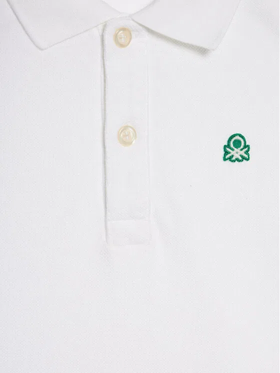 Поло regular fit United Colors Of Benetton, белый — фото 3
