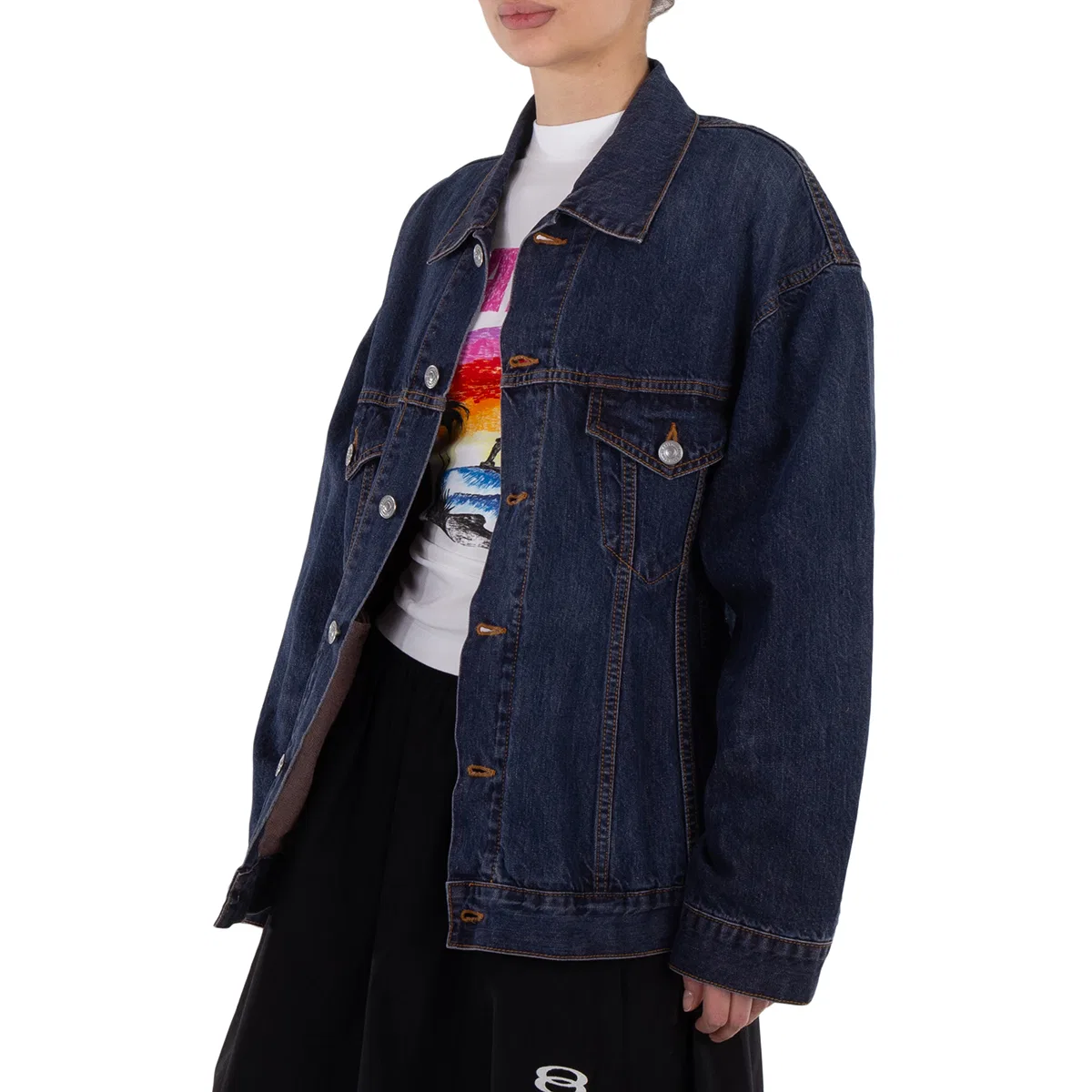 Жакет из денима Hourglass Cotton Denim Jacket Balenciaga, Blue Purple Two Tone — фото 2