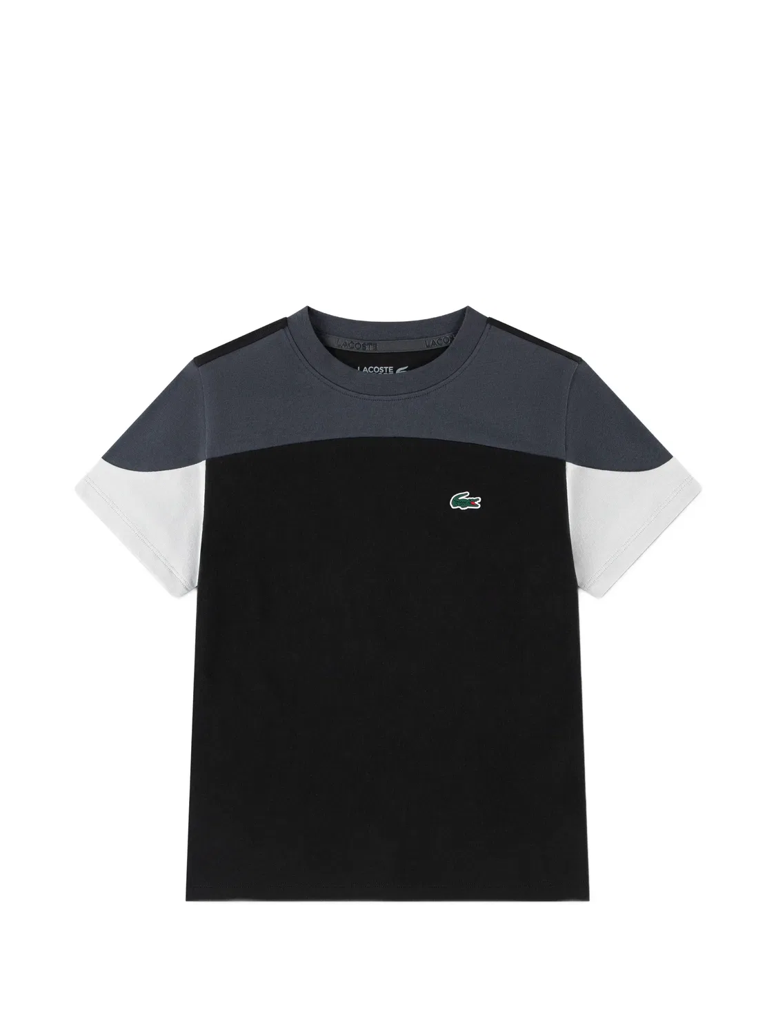 Футболка колор-блок с логотипом Lacoste, черный