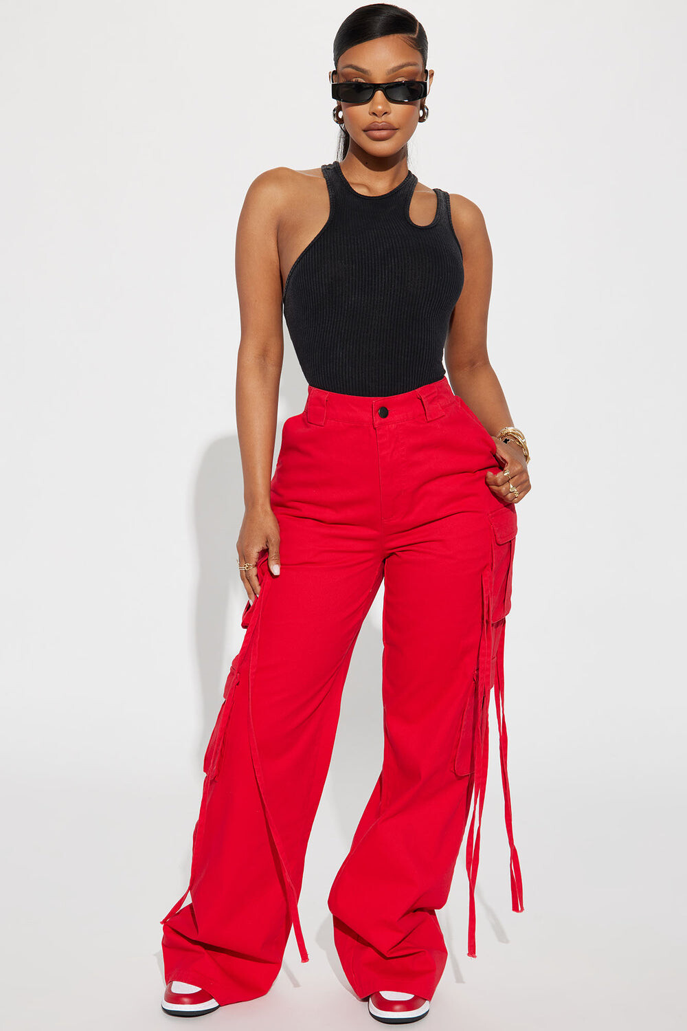 

Брюки карго Fashion Nova SEA01281912W, красный