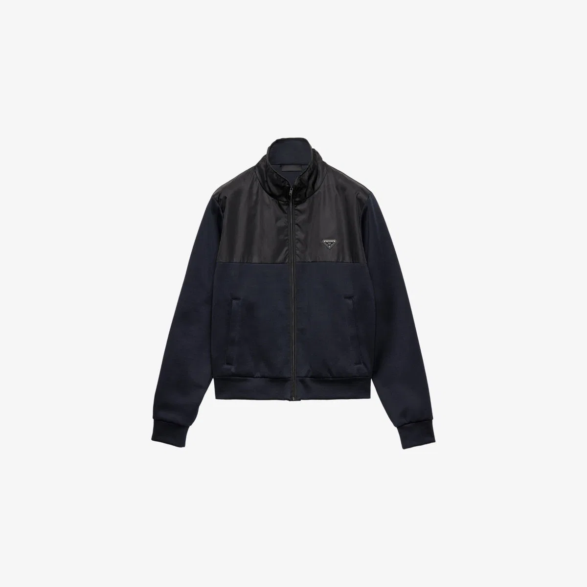 Куртка из хлопкового флиса Re-nylon на молнии Prada, синий