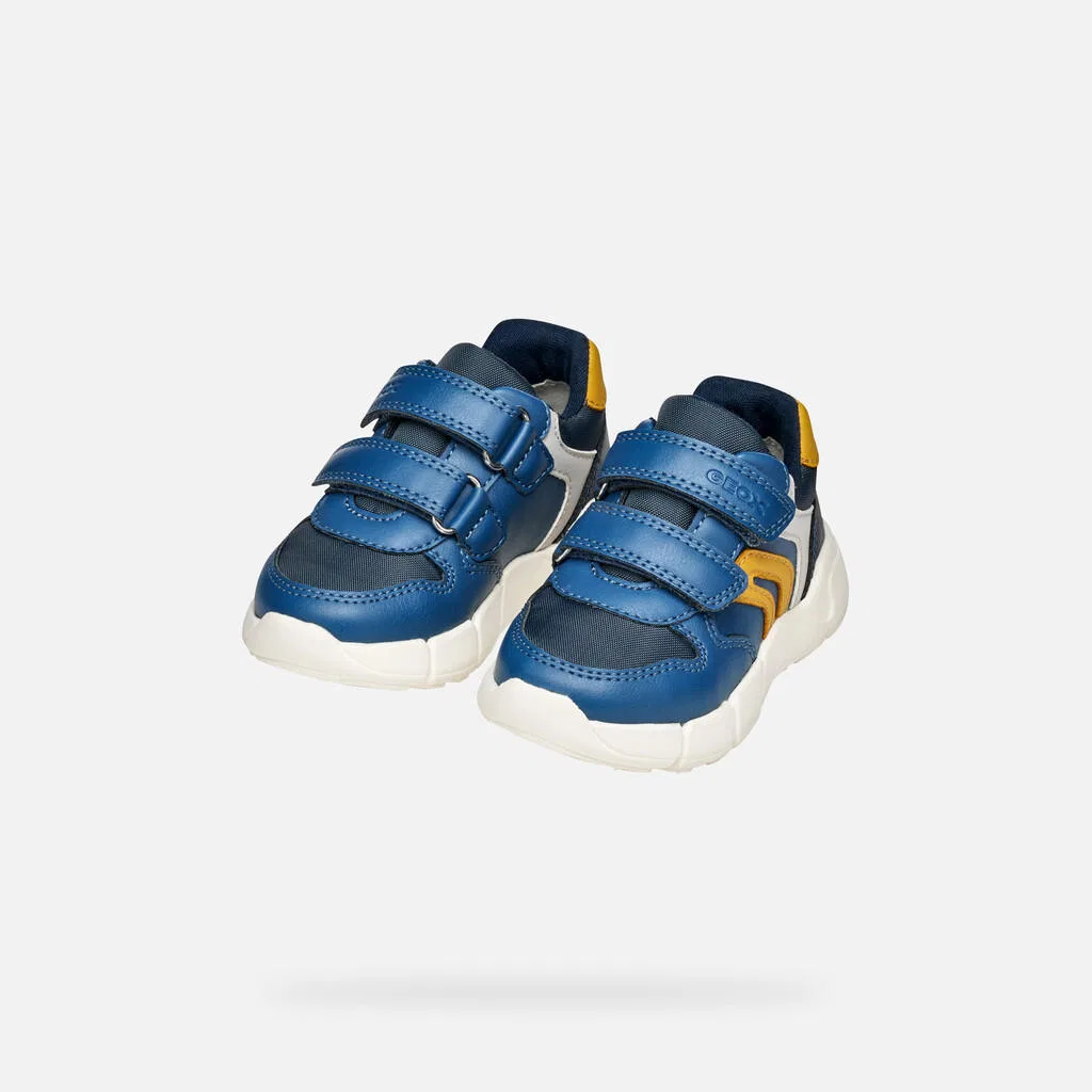 Детские кроссовки с принтом B Flexyper Mini Boy Geox, Blaugrau Ocker — фото 3