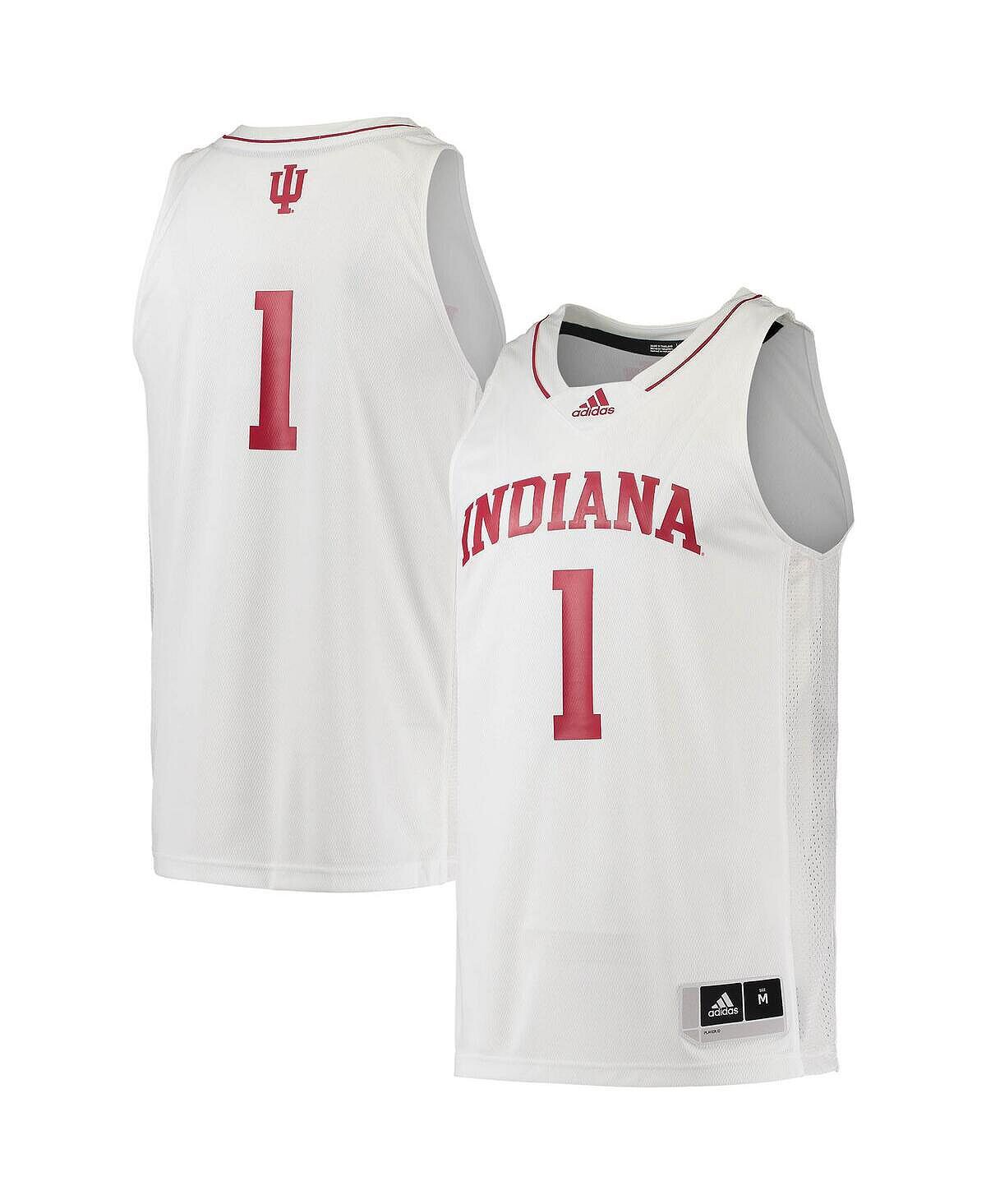 Мужская баскетбольная майка indiana hoosiers swingman team 1 кремового цвета adidas, кремовый — фото 2