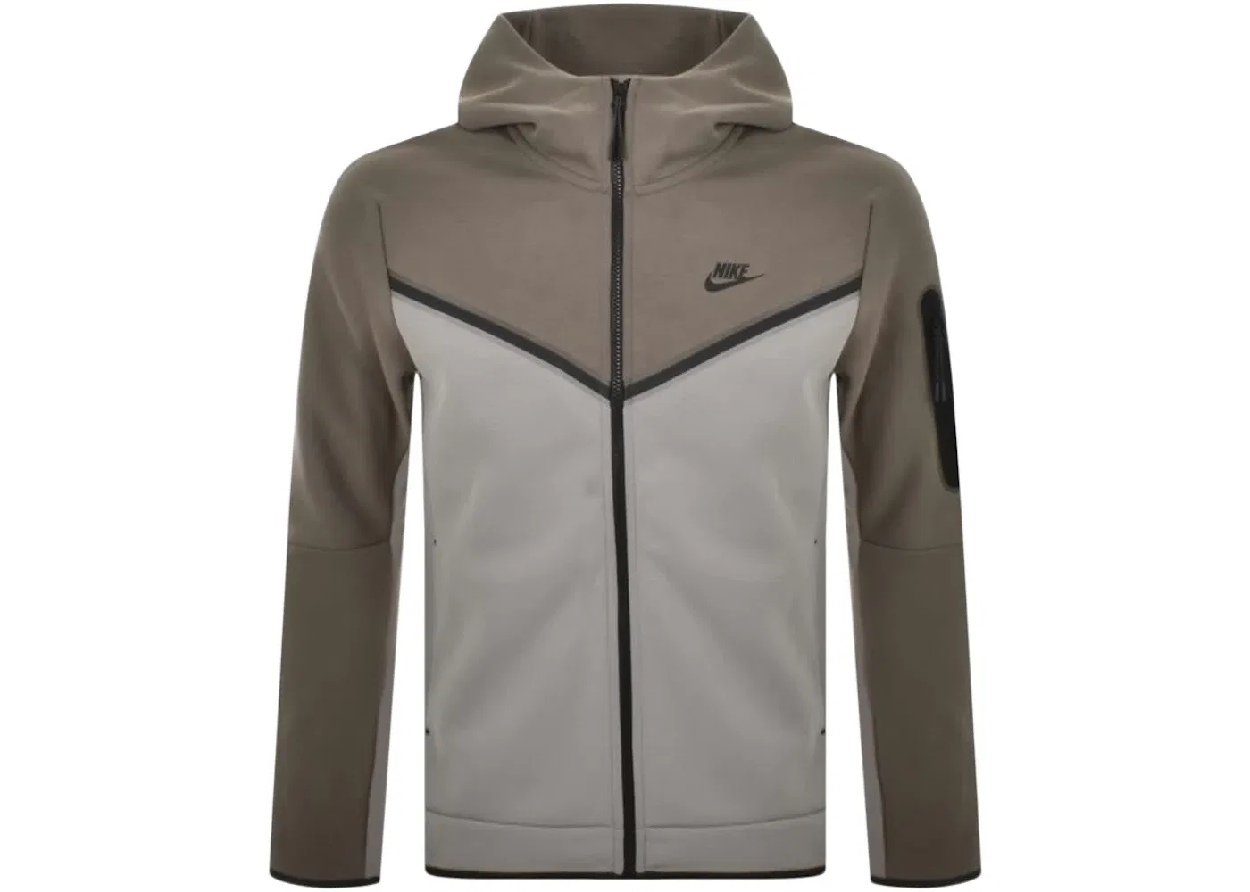 Мужская худи с полной застежкой-молнией Tech Fleece Nike, Olive Grey Enigma Stone Black