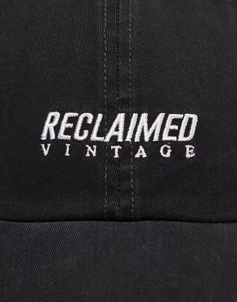 Черная кепка унисекс с логотипом Reclaimed Vintage — фото 3