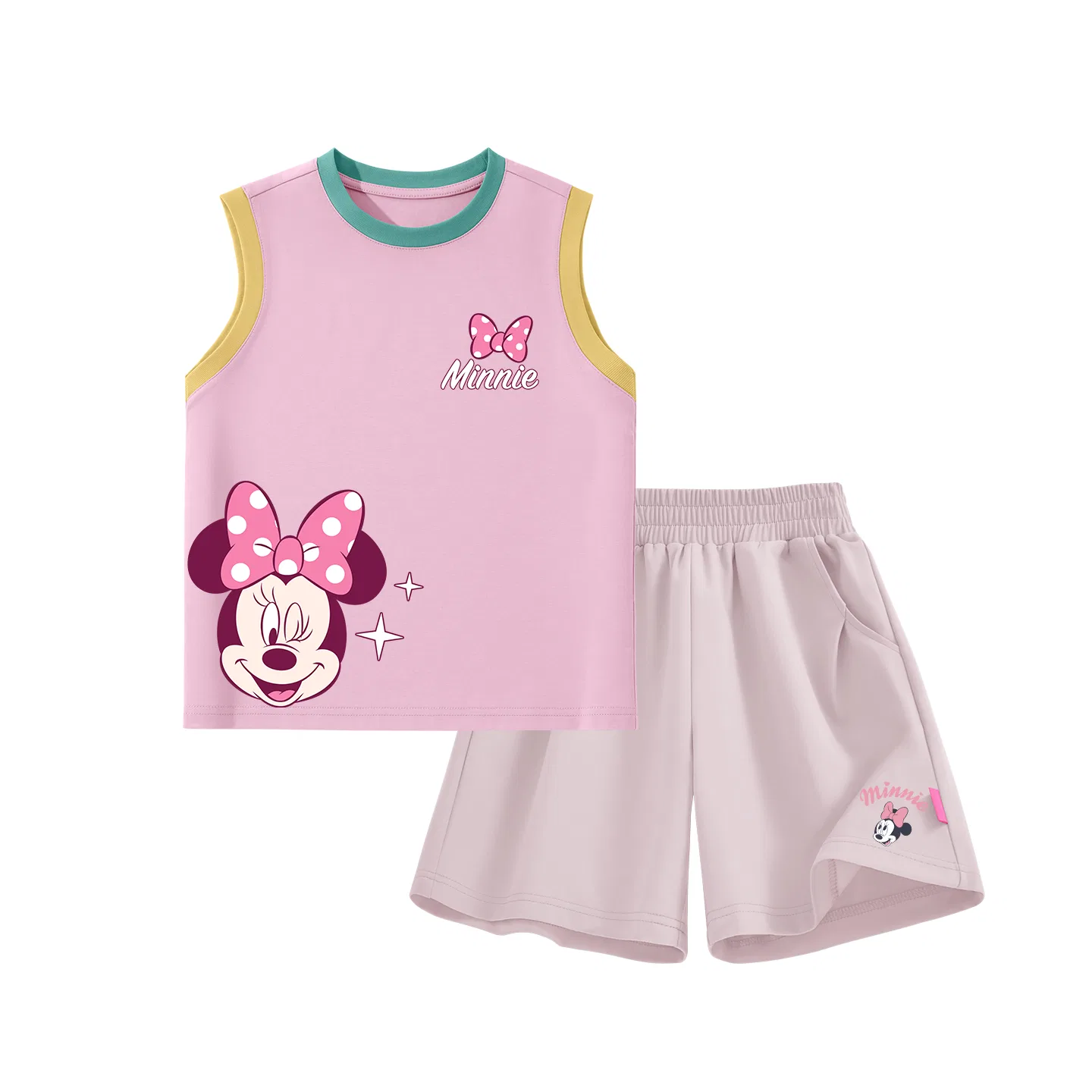 Детский костюм Crew Neck Thin Stretch, Disney, Di Lucky Clover K Pink Green — фото 3