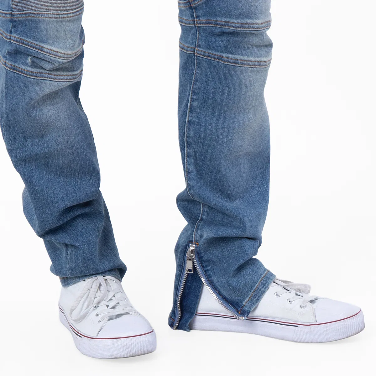 Джинсы-байкер слим-фит Balmain Denim Slim-Fit Biker Jeans, Bleu Jean — фото 2