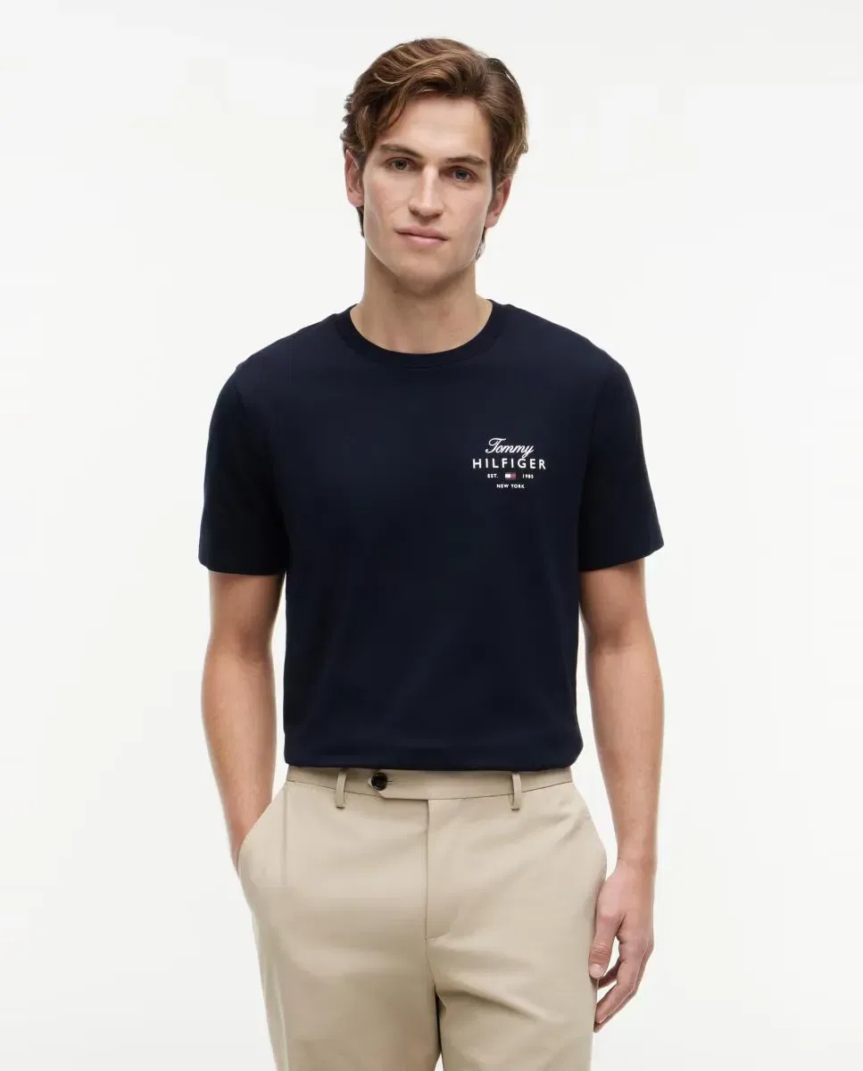Мужская футболка с коротким рукавом с логотипом Tommy Hilfiger, Azul Marino