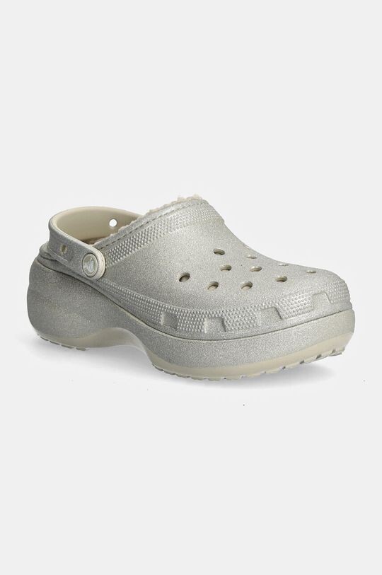 

Классические тапочки Clog W на платформе с блестящей подкладкой Crocs, серебряный