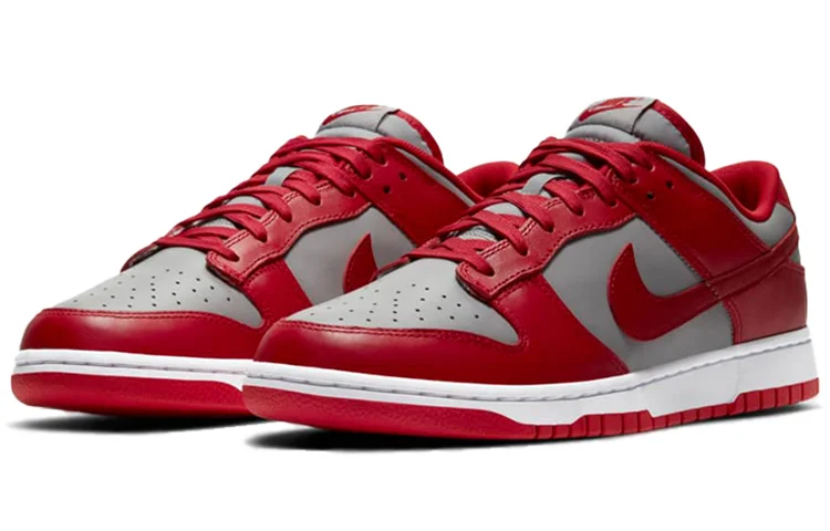 Кроссовки Nike Dunk Low Retro Medium, серый/красный — фото 3