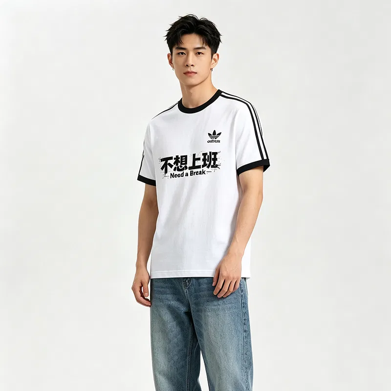 Детская футболка с тремя полосками Unisex White Adidas Originals, White — фото 4