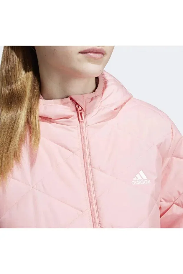 Детское спортивное пальто для девочек с капюшоном Adidas, Pink — фото 4