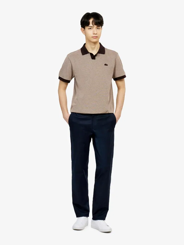Футболка поло с открытым воротником, Basic LACOSTE, Brown — фото 4