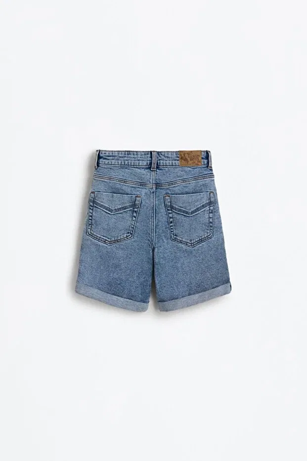 Детские шорты для мальчиков джинсовые Slim fit denim bermudas Lefties, Indigo — фото 2