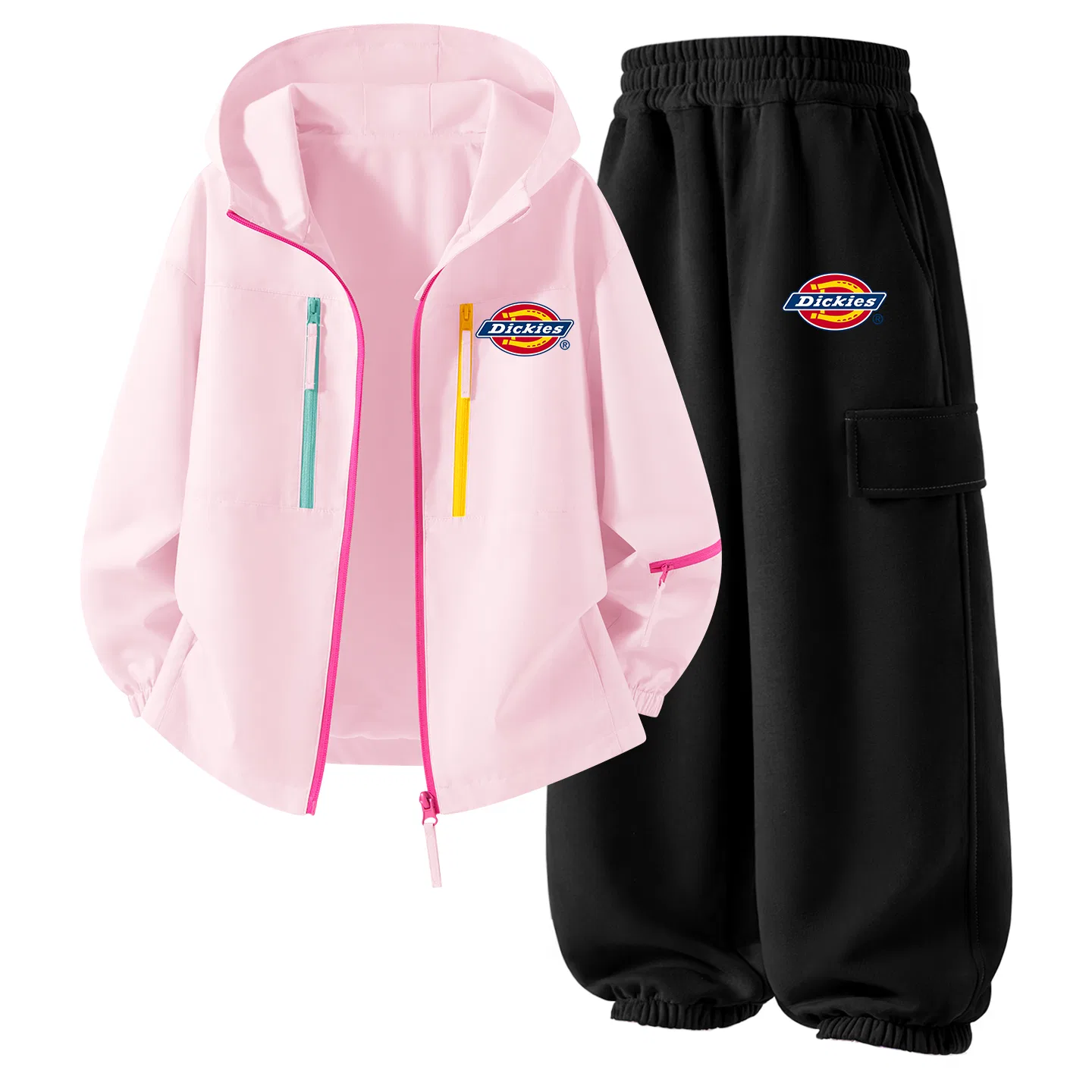 Детский комплект из худи и брюк Dickies, Silicone Standard K Sweet Powder+Standard K Thick Black