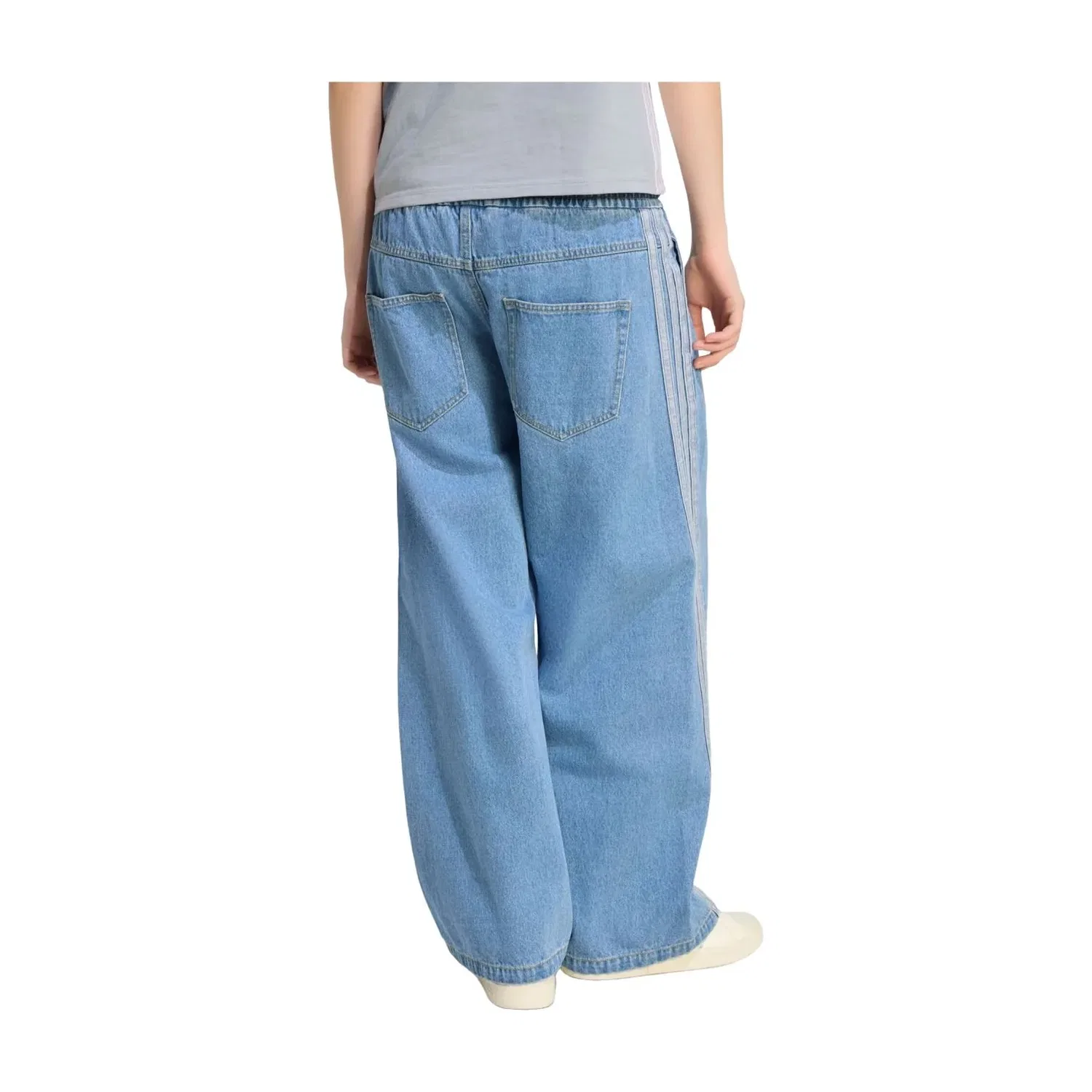 Женские брюки Stadium Washed Denim Loose Fit Pants Asia Sizing 'Crystal Sky' adidas, Crystal Sky — фото 3