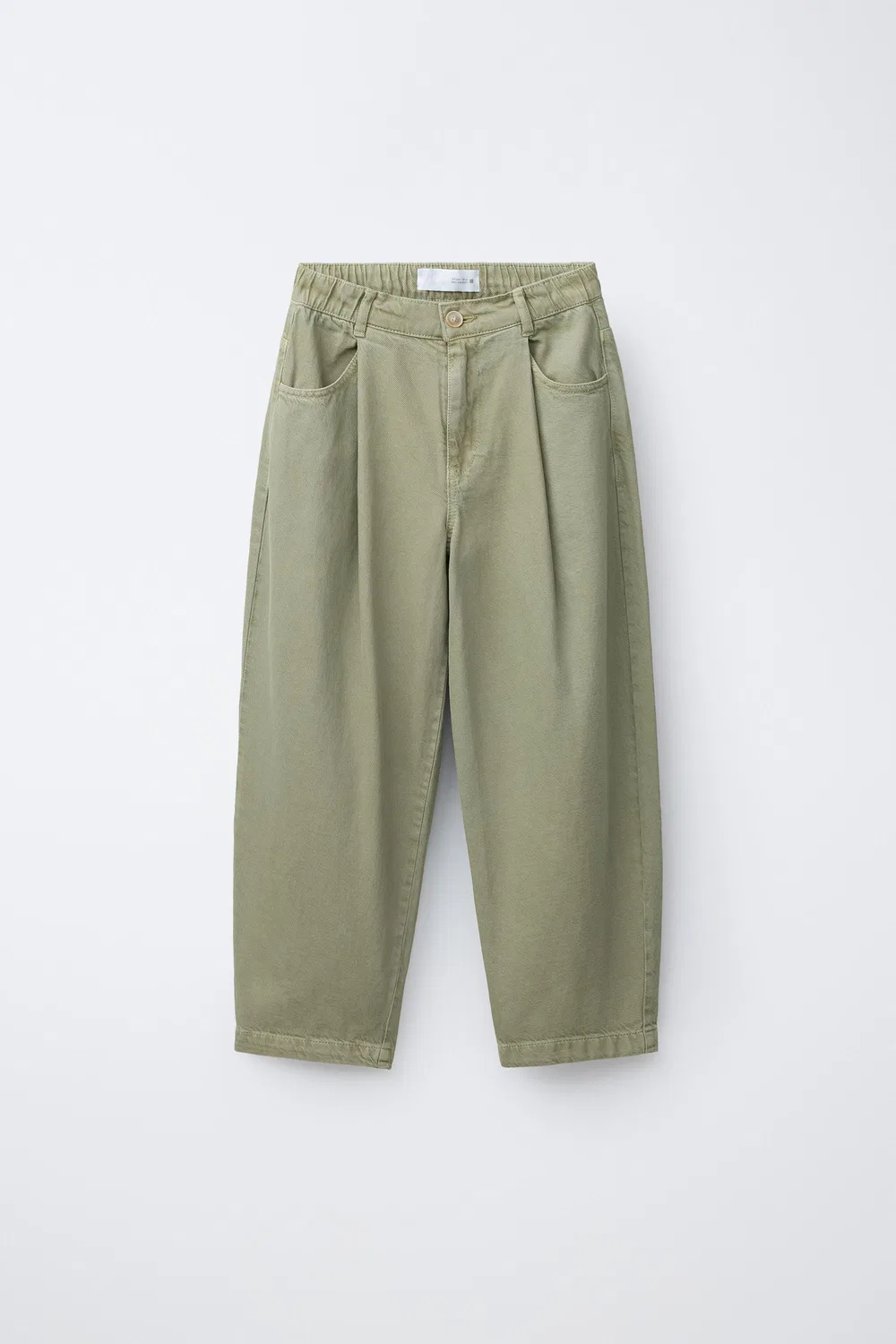 Брюки-баллоны со складками ZARA, Green
