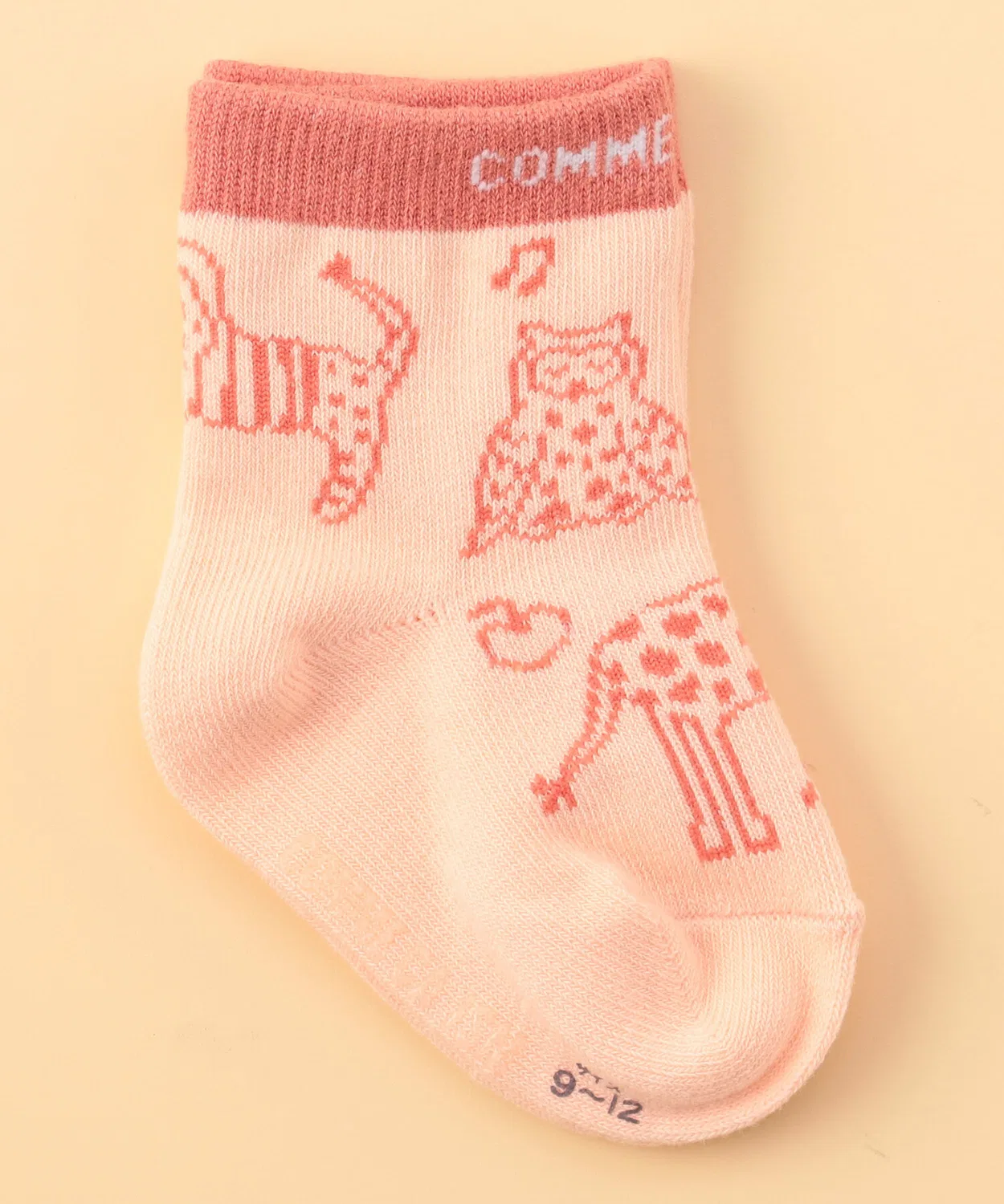 Детские носки с животным принтом, 9-12 см COMME CA ISM, Pink