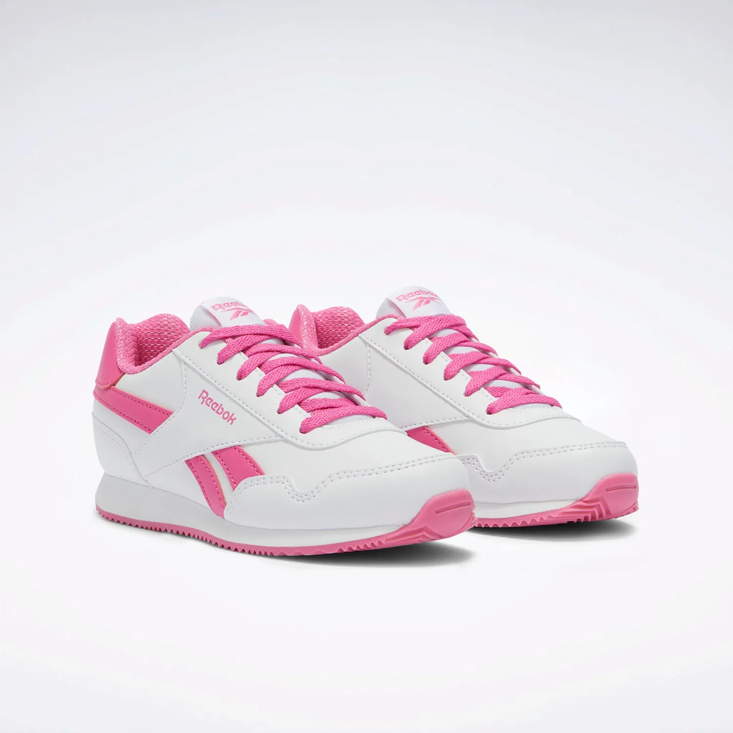 Детские кроссовки на шнуровке Reebok Royal CL Jog 3.0 Reebok Classic, White/Pink