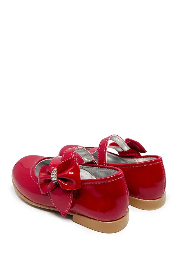 Детские балетки для девочек с бантом Torun Kids, Red Patent Leather — фото 4