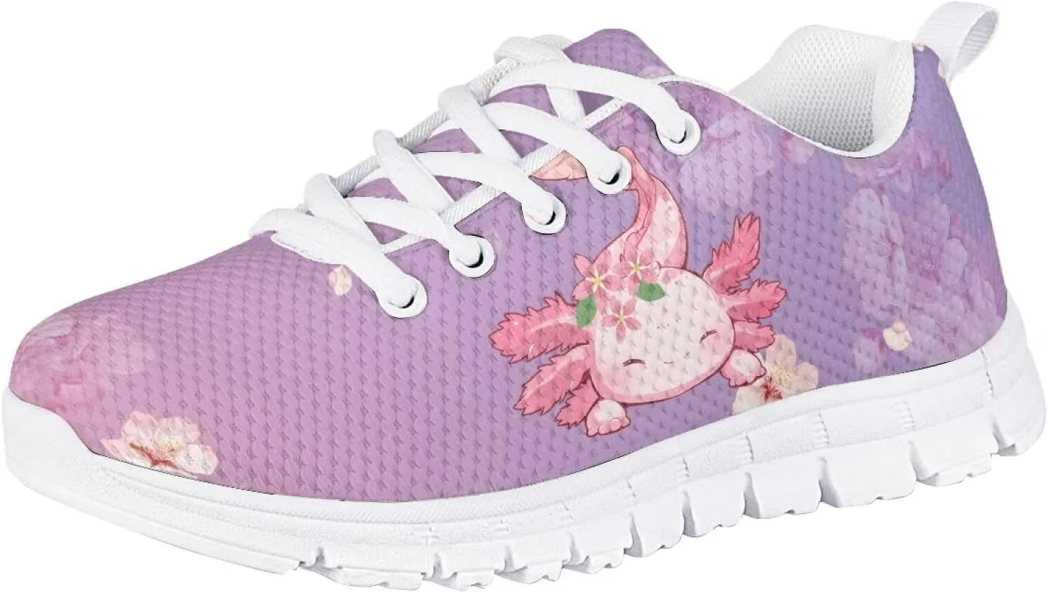 Детские кроссовки для девочек с животным принтом Doojoayie, Sleeping Baby Axolotl — фото 4
