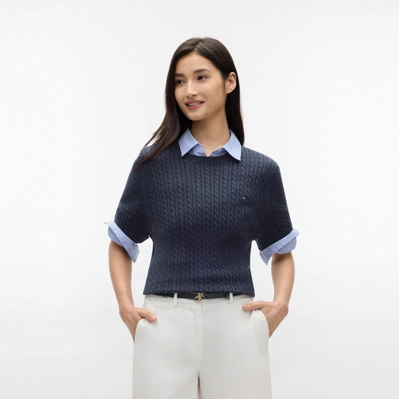 Женский свитер с длинным рукавом Tommy Hilfiger, Navy Blue FAP — фото 3