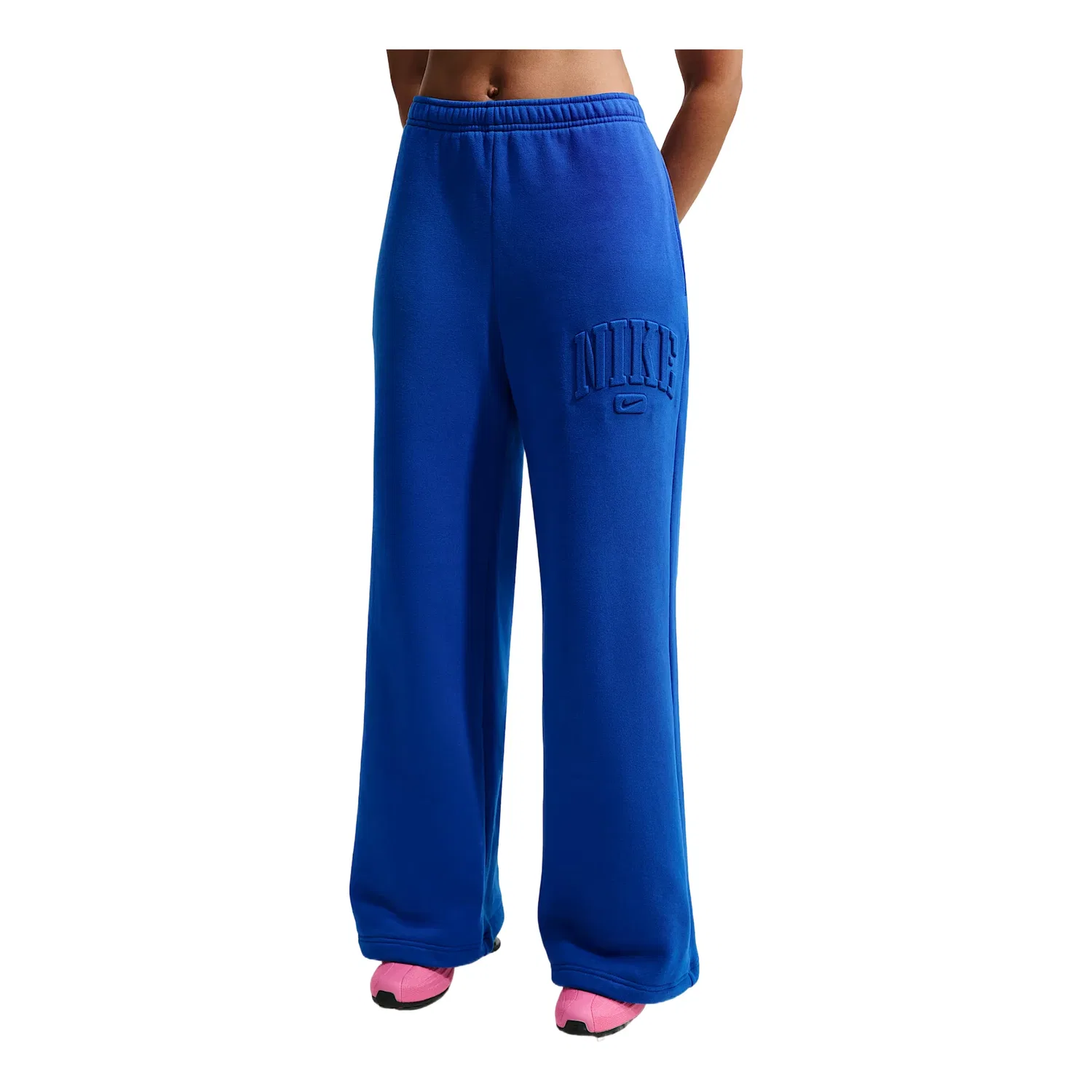 Женские брюки Studio Fleece Medium Mid-Rise Wide-Leg Pants 'Old Royal' Nike, Old Royal