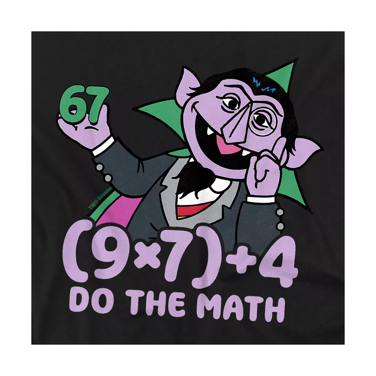 Детский боди с коротким рукавом Sesame Street The Count Do the Math, Черный — фото 2