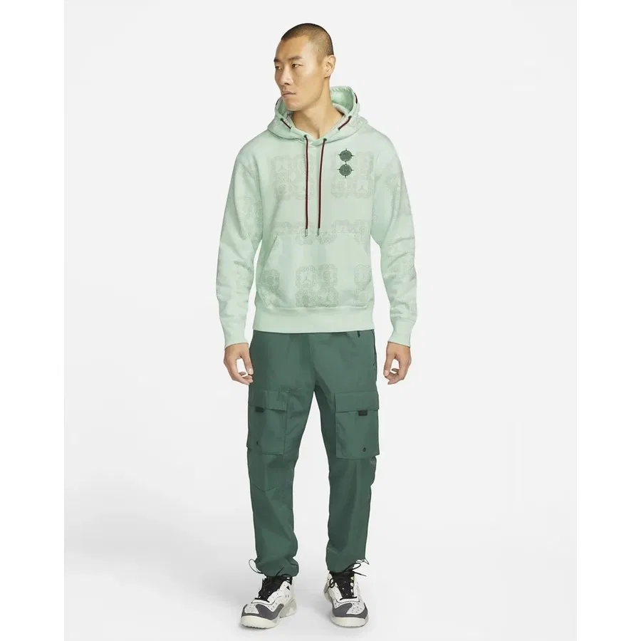 Свитшот мужской с капюшоном, с принтом, Jordan x Clot Fleece Limited Edition, Nike, Цвет Barely Green — фото 2