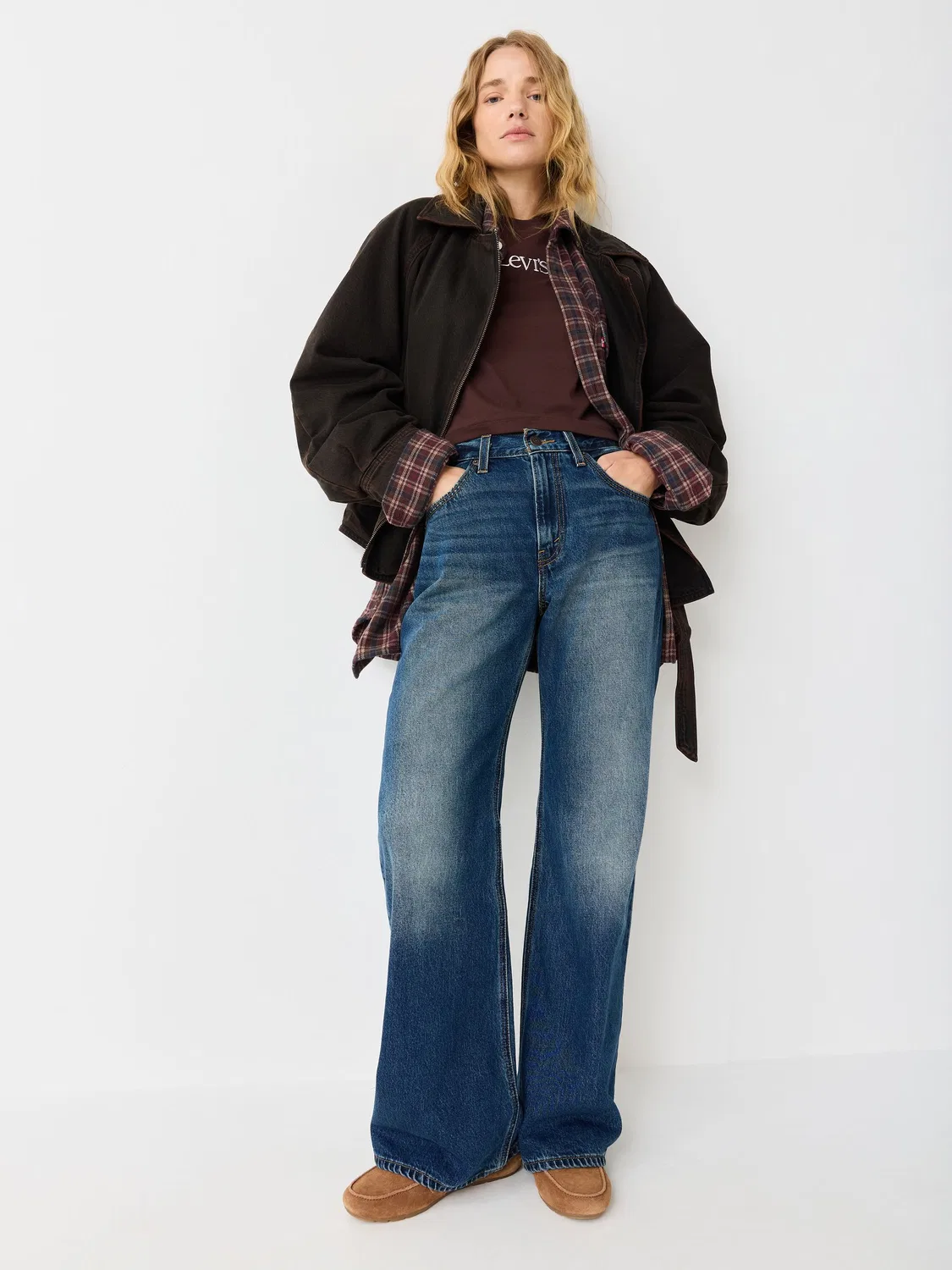 Синие свободные ботинки Levi's Middy / джинсы свободного кроя