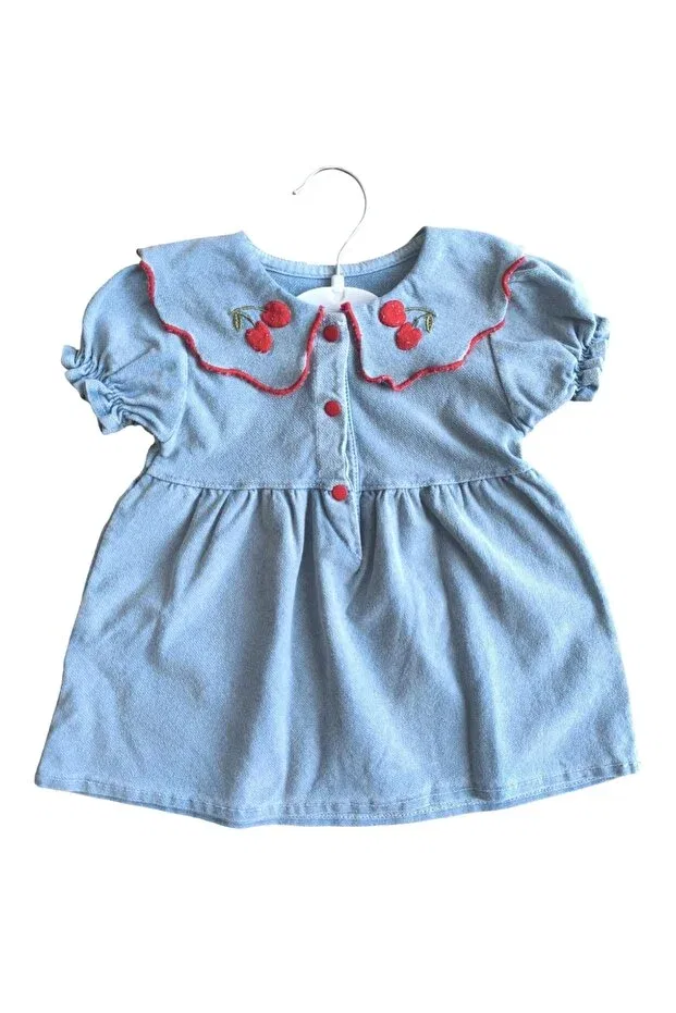 Детское платье для девочек с вышивкой Laura baby Baby Buu, Blue — фото 3
