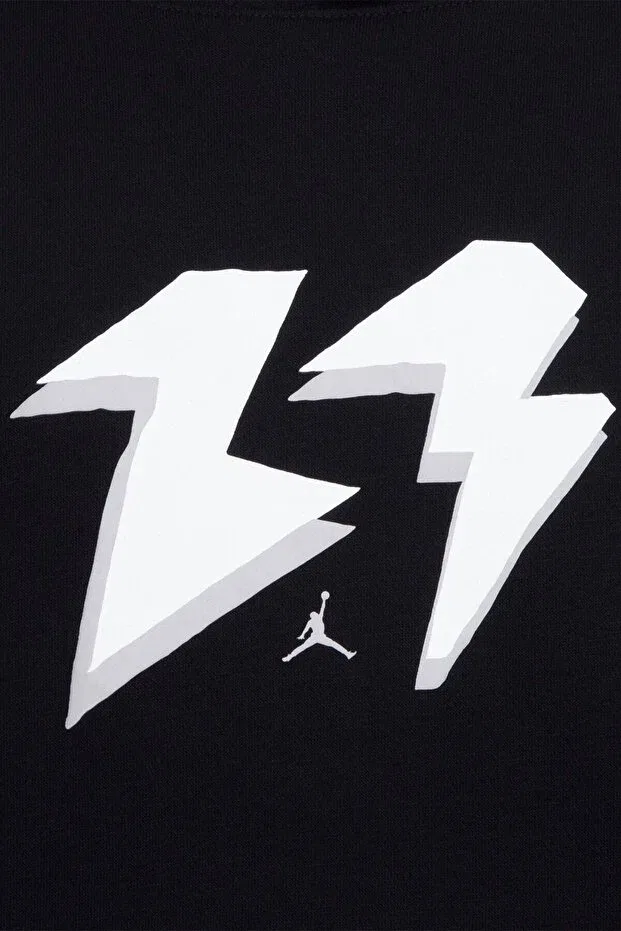 Детское худи из хлопка для девочек с принтом Jordan Nike, Black — фото 4