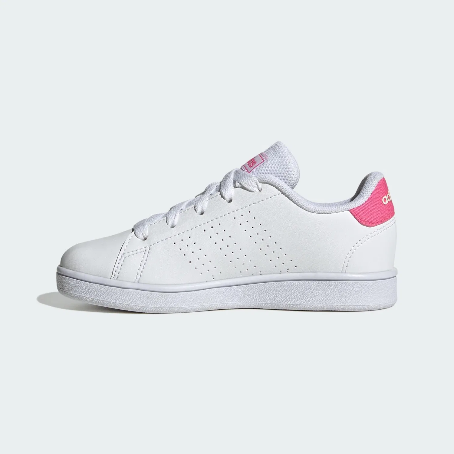 Детские спортивные кроссовки с закрытым носком Advantage K Adidas, Ftwr White Real Pink Core Black — фото 2