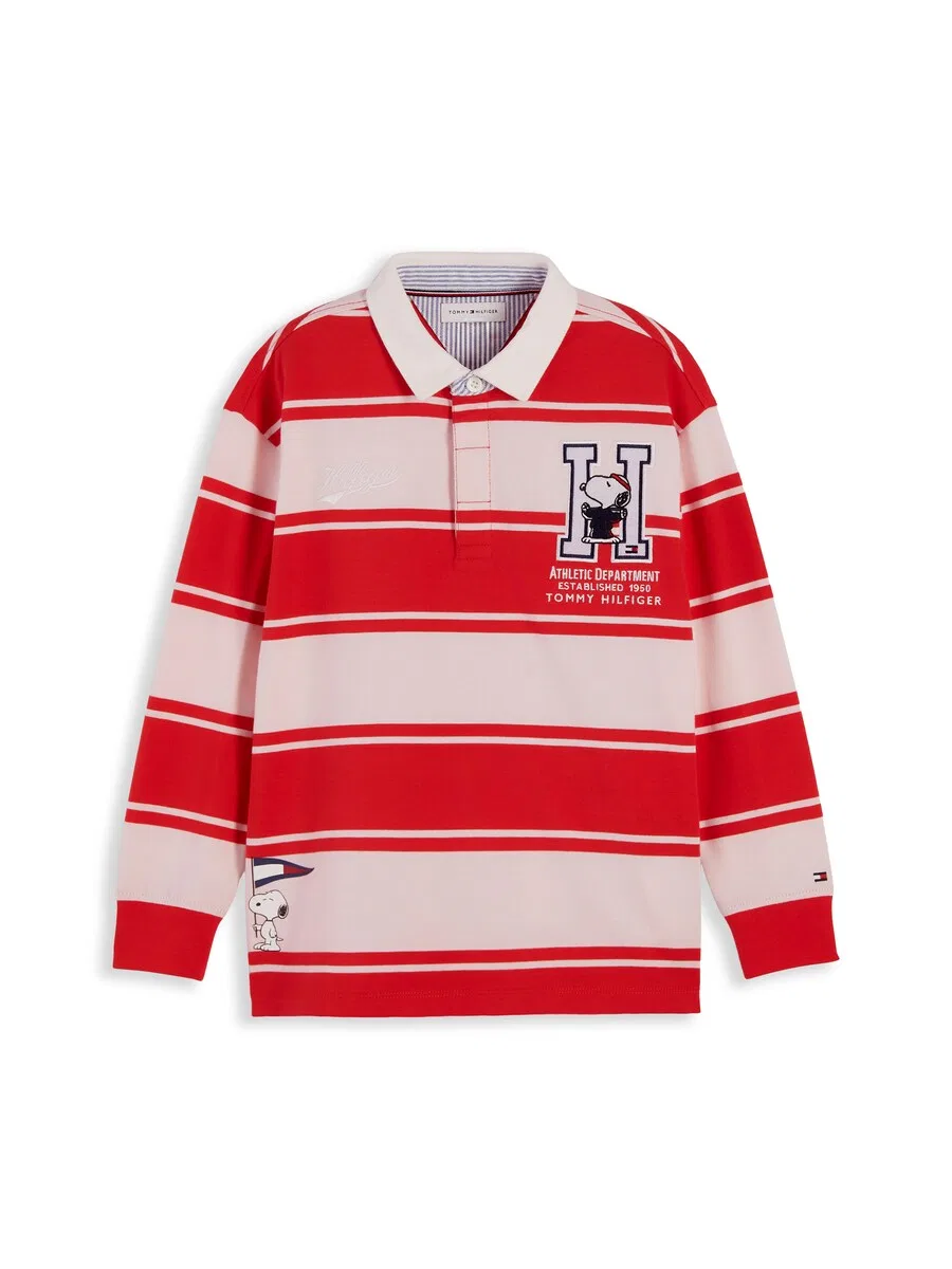 Футболка TOMMY HILFIGER 'PEANUTS' красного и пастельно-красного цвета