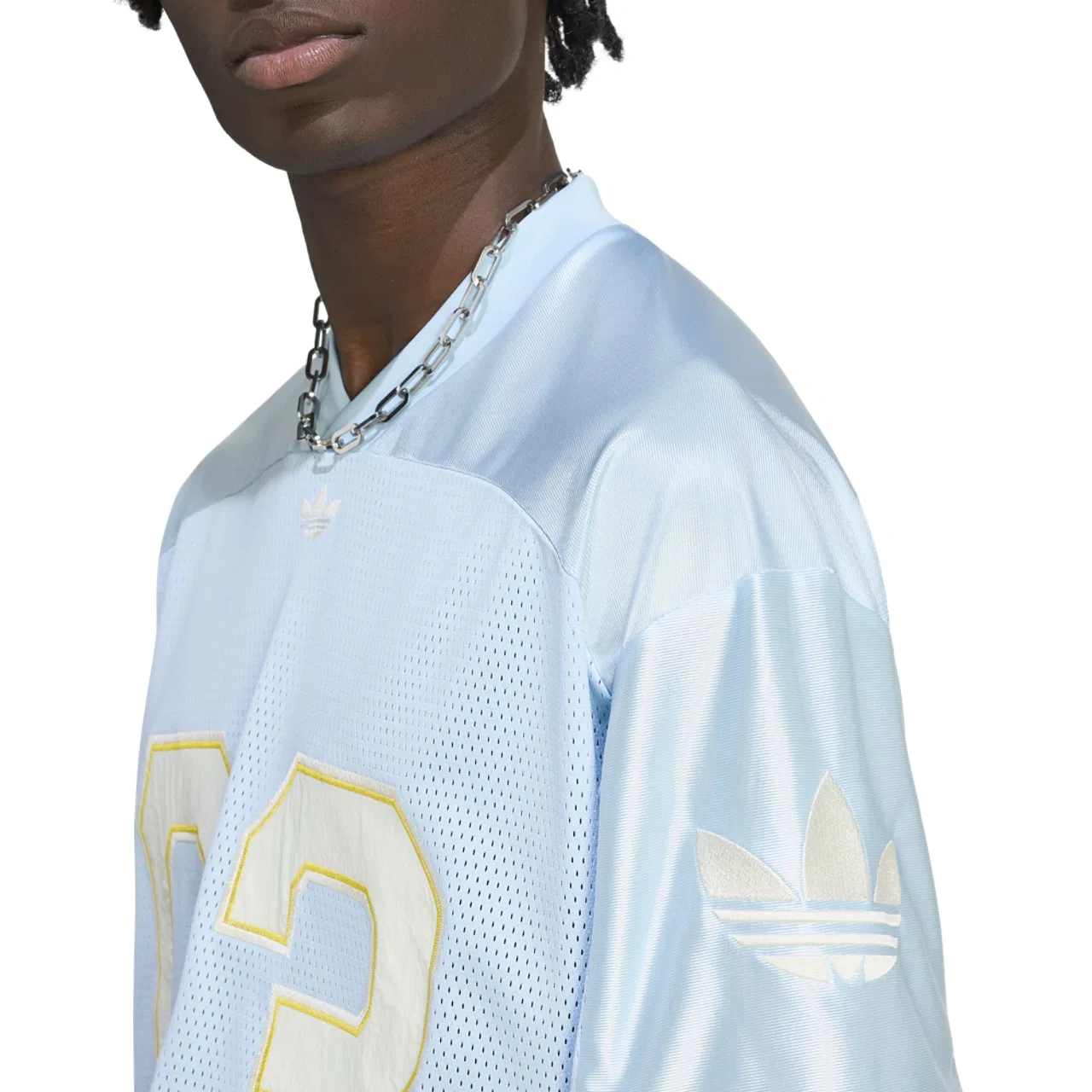 Мужская футболка Original Football Jersey Adidas, цвет Carolina/White — фото 3