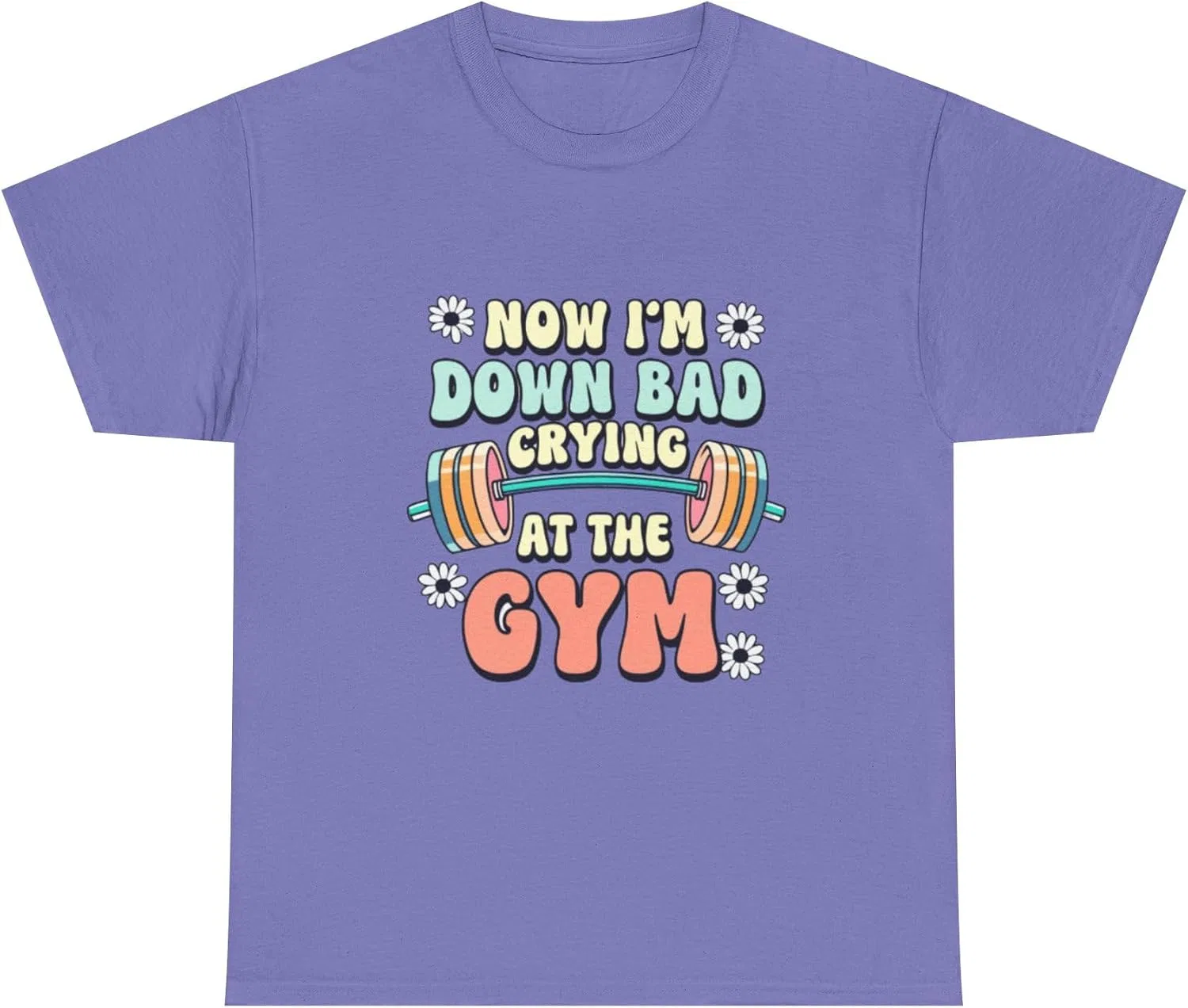Мужская футболка с принтом Now I'm Down Bad Crying at the Gym Generic, Violet