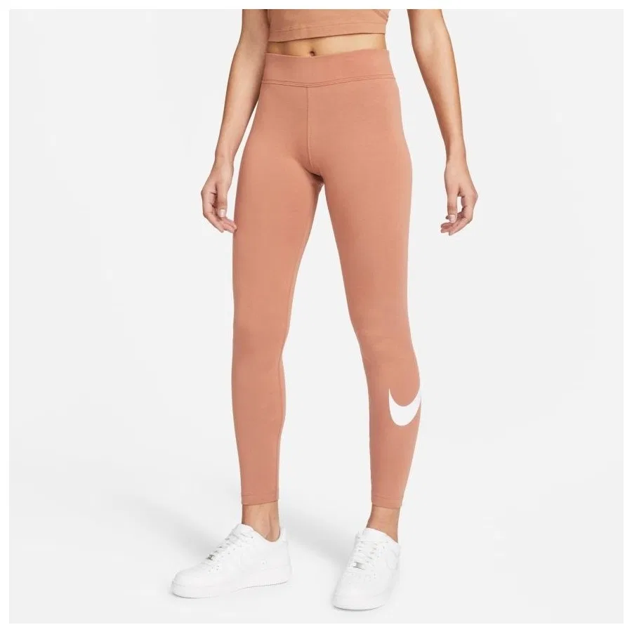Леггинсы с высокой посадкой Essential Mid-Rise Swoosh Nike, Бежевый