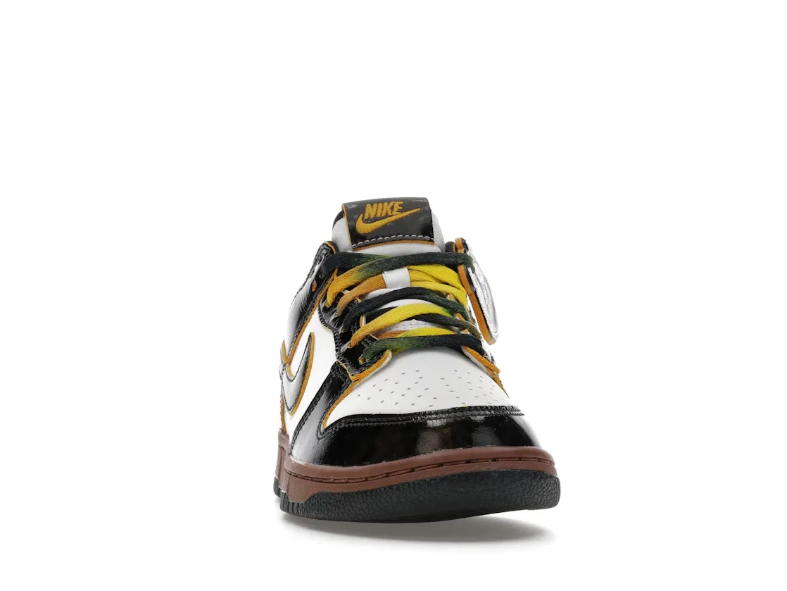 Детские кроссовки Lifestyle Nike Dunk Low SE, White/Black/Fauna Brown/Bright Citron — фото 2