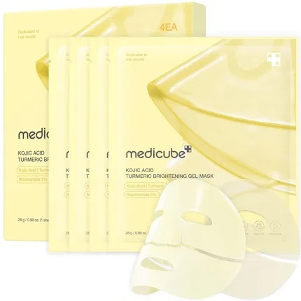 Желеобразная маска для лица с койевой кислотой и куркумой Kojic Acid Turmeric Brightening Gold Jelly Gel Mask Overnight Face Medicube, Цвет: не указан