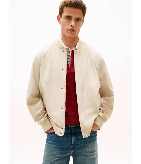 Мужская куртка-бомбер свободного кроя Tommy Hilfiger, бежевый