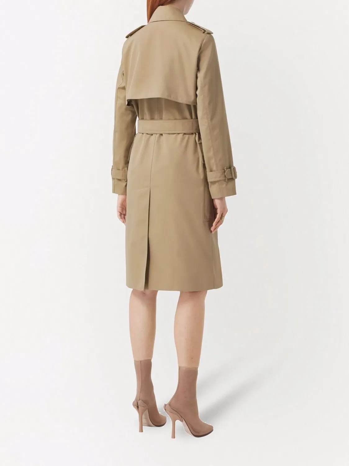 Тренч с клетчатым лацканом Burberry, коричневый — фото 3