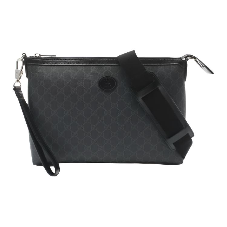 

GUCCI GG Supreme Coated Canvas кросс-боди, мужская сумка через плечо Black