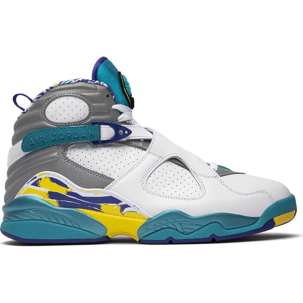 

Кроссовки Nike Air Jordan 8 Retro White Aqua, юелый/мультиколор