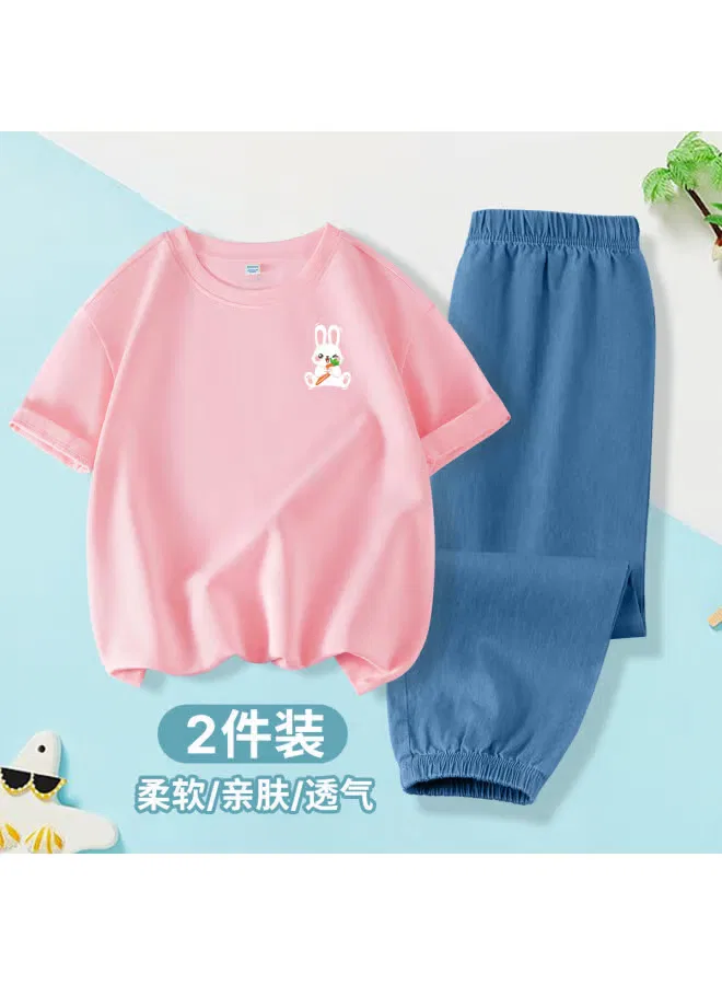 Jeanswest Комплект с коротким рукавом и брюками от комаров, розовый — фото 2